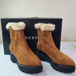 Shoe Dkny Bax Wedge Booties Dkny Shoes Dkny Womens Tan Bax Suede